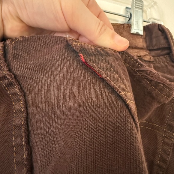 Vintage Y2K Levi's 501 Brown Distressed Jean Shorts Womens Sz 12 W32in Grunge - Picture 7 of 15